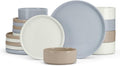 E-far Dinnerware Sets for 6, 18-Piece Stoneware Plates and Bowls Dish Set, Modern Kitchen Dinning Dishware, Chip and Scratch Resistant, Microwave & Dishwasher Safe, Speckled Multicolor