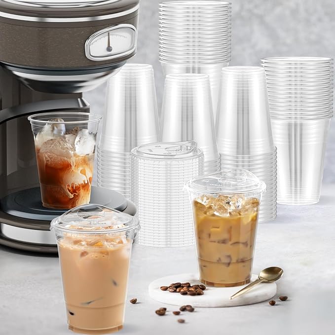 Dealusy 100 Pack - 16 oz Clear Plastic Cups - Image 6