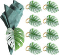 wonlex Monstera Napkin Rings Set of 8, Handmade Palm Tree Napkin Ring, Large by wonlex