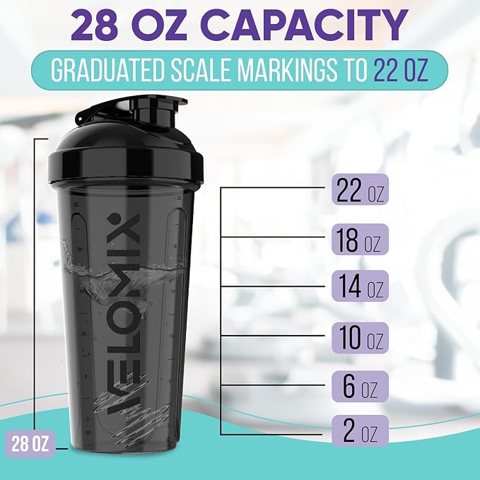 VELOMIX 2 Pack 28oz Protein Shaker Bottle - Image 4
