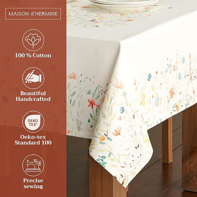 Maison d' Hermine Colmar 100% Cotton Tablecloth 54 - inch by 72 - inch.