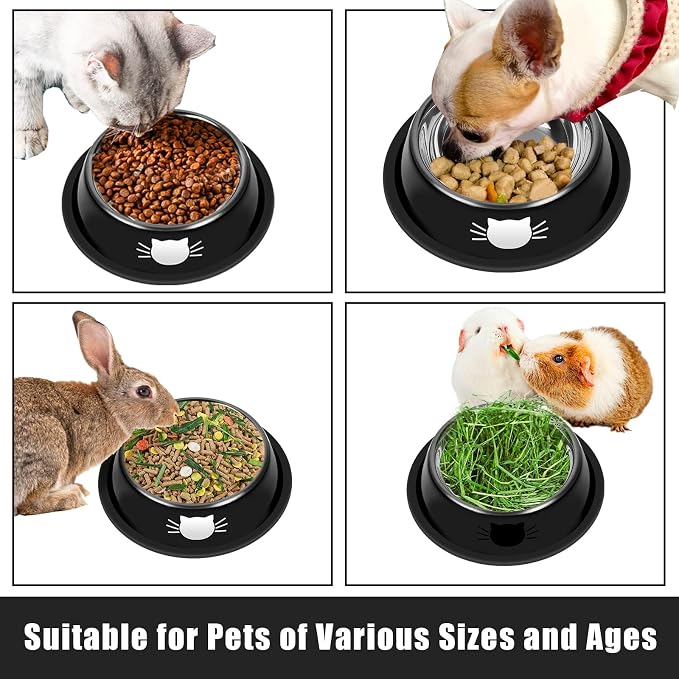 Serentive 2 Pcs Non-Slip Stainless Steel Small Food Bowls - Image 5