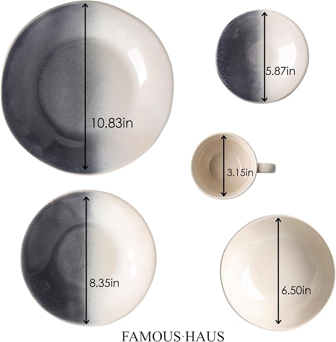 20-Piece Stoneware Dinnerware Set, Service - Image 5