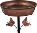 Metal Bird Bath Feeder for Outside – 3.14’’ Deep Birdbaths Bowl by SparkGardenMagic