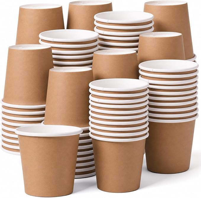 200 Pcs Mini Coffee Cups Brown Culture Cup 2oz Disposable Bathroom Cups Paper by Unknown