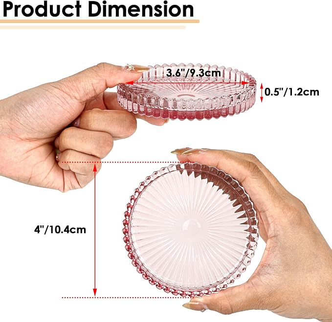 Modern Clear Glass Coaster Set of 8- Coffee Table Coasters, Crystal Coaster - Image 3