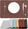 SolaraDawn Faux Leather Placemats Set of 4 Dark Burgundy for Christmas & Valentine's Day, 17" × 12" Waterproof & Heat-Resistant Dining Place Mats, Easy Wash Clean, Wipeable & Anti-Slip Table Mats