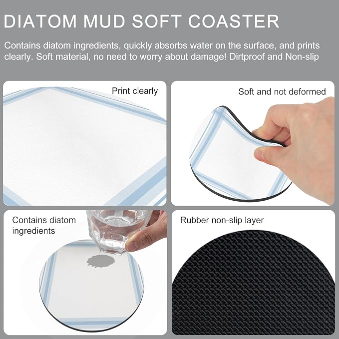 Modern Minimalist Art Coasters Set of 2 Absorbent Coasters - Image 5