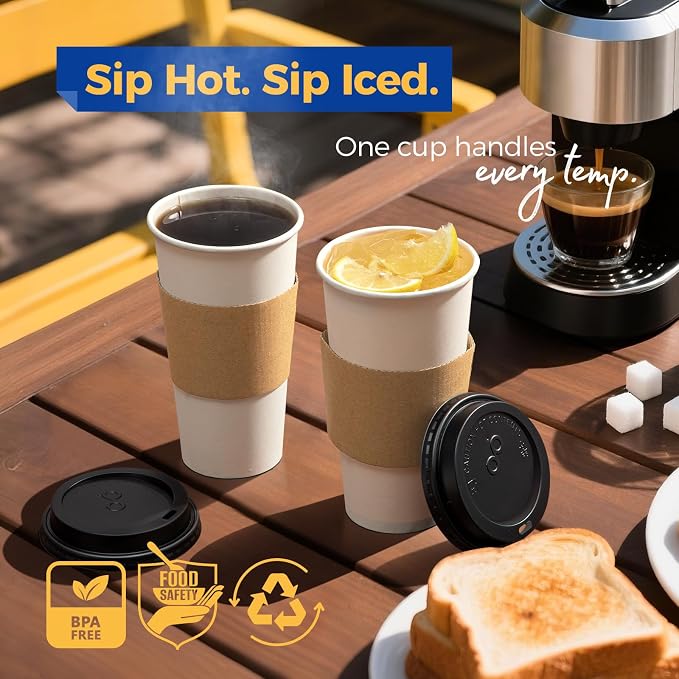 Fit Meal Prep 50 Pack 20 oz Disposable Coffee Cups - Image 5