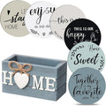 Queekay Coasters Set of 6 House Warming Gifts New Home Wooden Farmhouse Drink by Queekay