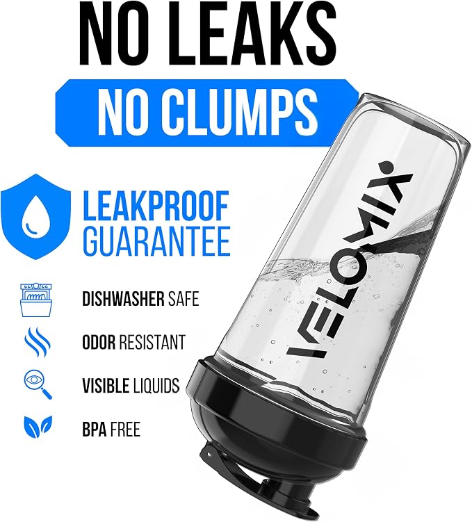 VELOMIX 2 Pack 28oz Protein Shaker Bottle - Image 2