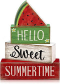 Moucuny 4 Pcs Summer Wooden Table Decor Watermelon Tiered Tray Decor Farmhouse by Moucuny