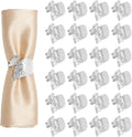 Napkin Rings Set of 12 Silver Napkin Holder Buckles | Leaf Shaped Napkin Ring by Unknown