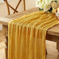 Yellow Cheesecloth Table Runner, 10FT Rustic Gold Boho Gauze Table Runner by Miucat