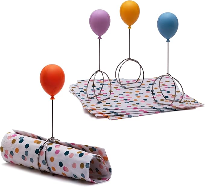 Peleg Design Balloonapkins Napkin Rings – Perfect for Dining Table Décor - Easter Napkins Ring, Birthday Party Table Decorations, Napkin Holder During Meals or Gatherings