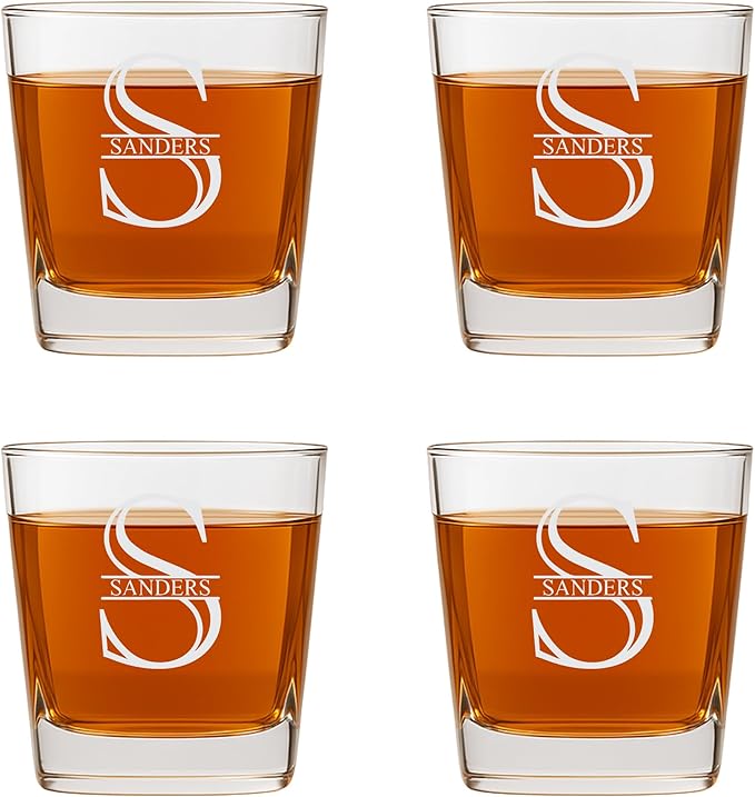 Custom Whiskey Glasses For Men - Premium Scotch Box Engraved Gift for Husband, Dad, Boyfriend - Personalized Bar Gifts for Bourbon Lovers - Christmas, Anniversary, Birthday