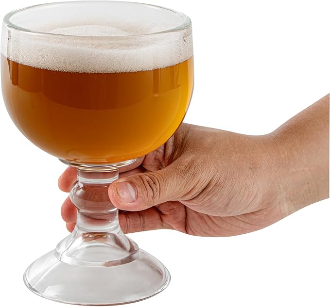 Restaurantware-Vetri 18 Ounce Schooner Beer Glasses, 6 Stemmed Shrimp Cocktail Glasses - No Lead, Dishwashable, Clear Glass Goblets, Suitable For Coronitas, Margaritas, Tequila, Or Whiskey Sour