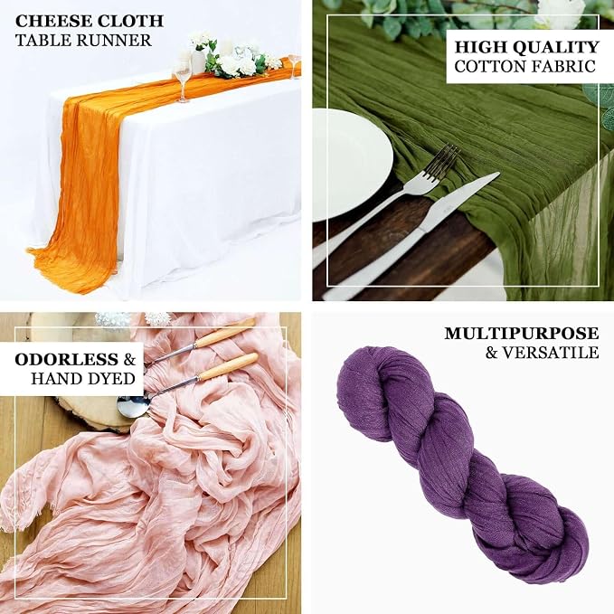 Efavormart 10ft Hunter Emerald Cheesecloth Table Runner - Image 3