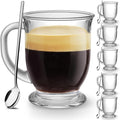 Mfacoy Glass Coffee Mugs Set of 6, Cappuccino, Espresso Coffee, Glass Coffee by Mfacoyisalifestylebrand