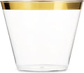Munfix 100 9 Oz Clear Plastic Cups, Old Fashioned Tumblers, Fancy Disposable by Munfix