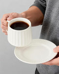 Ceramic Coffee Mug and Saucer Set-11.5 oz White Coffee Cup by bwszrosamatchawhiskset