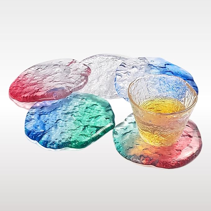 Lead-Free Crystal Glass Round Coasters, Gradient Pink Design, Thickened and - Image 6