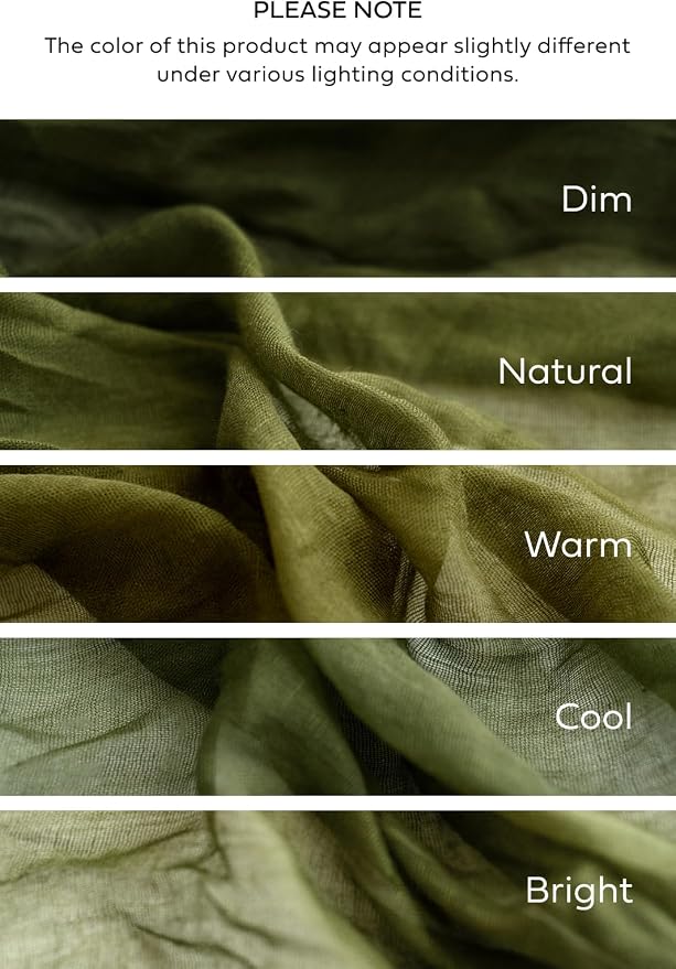 Ling's Moment Moss Green Gauze Cheesecloth Table Runner, 14FT | Olive Green - Image 8