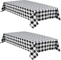Checkered Tablecloth Rectangle 2 Pack 52 x 70 inch, Stain and Wrinkle Resistant by Hiasan