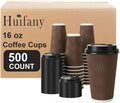 500 Pack 16 oz Insulated Disposable Paper Coffee Cups by Huifany