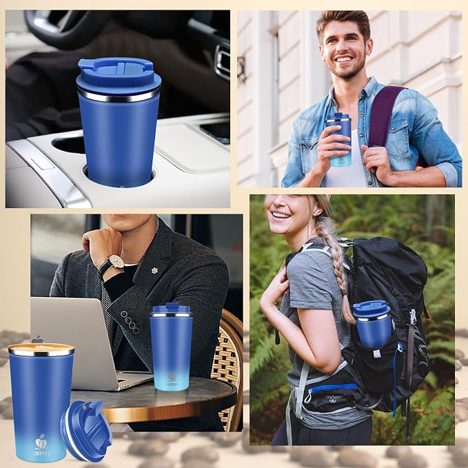 Insulated Travel Coffee Mug Reusable Coffee Tumbler Cup - Image 5