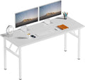 Need Folding Computer Desk, Large 60 inches Folding Table for Home Office, No Install Needed Foldable Writing Table Desk, White