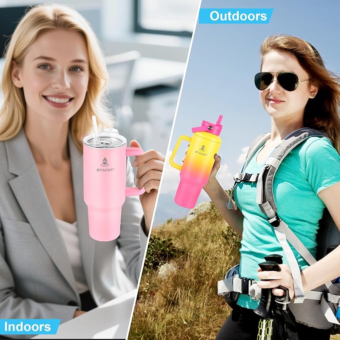 40 oz Tumbler with Handle and Straw or Convert to 40 oz Insulated Water Bottle - Image 5