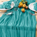 Teal Cheesecloth Table Runner 10ft Rustic Gauze Summer Decororations | by MLMC