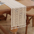 meioro Crochet Lace Table Runner, 10x48 Inch Boho Cotton Table Runners by meioro