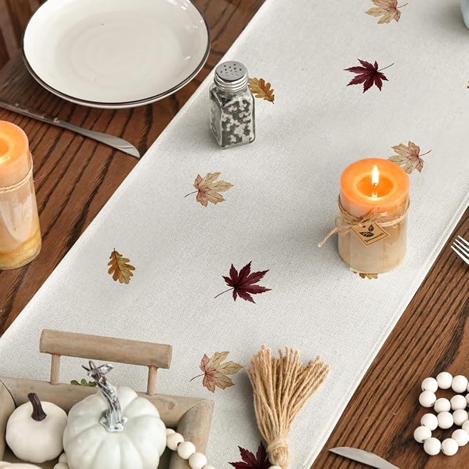 Artoid Mode 210 GSM Fall Table Runner 13x120 Inch Home Party Decor | Watercolor - Image 7
