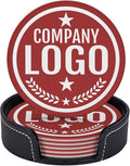 Custom Leather Coasters with Logo by Handmade