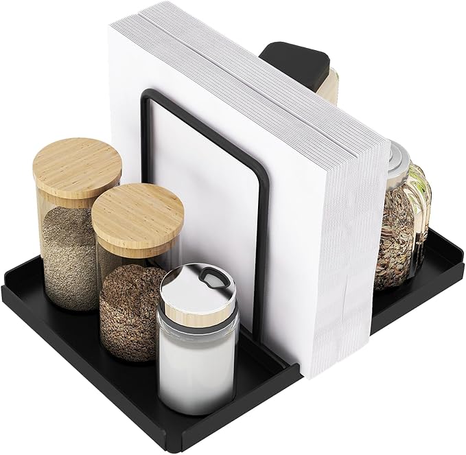 Napkin Holder for Table with Salt and Pepper Shakers Caddy, Standing Paper by Audmore
