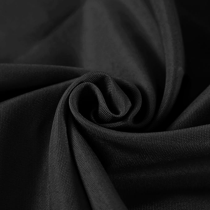 Fokitut 6 Pack Round Tablecloth, 120 Inch, Stain Resistant and Wrinkle Polyester Table Cloth, Fabric Table Cover for Kitchen Dining, Wedding, Party, Holiday Dinner-Black