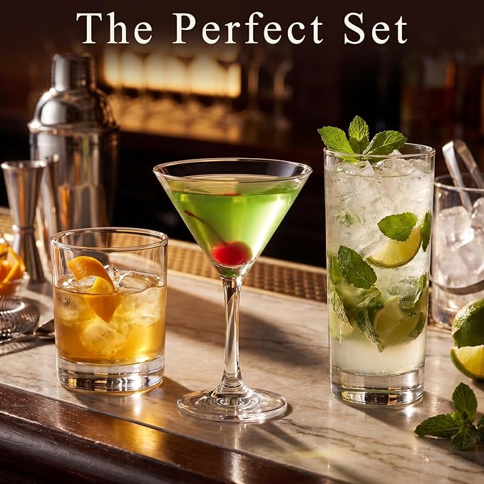 Mixed Cocktail Glasses Set of 12 - Image 4
