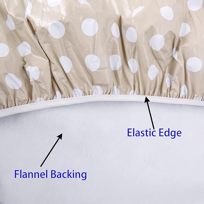 Walrus Round Vinyl Fitted Tablecloth with Flannel Backing Elastic Edge Design Table Cover Waterproof Oil-Proof PVC Table Cloth Stain-Resistant Best for 32"-36" Round