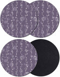 Vintage Lines Coasters Set of 4, Non-Slip Cup Coaster Mat by PIEPLE