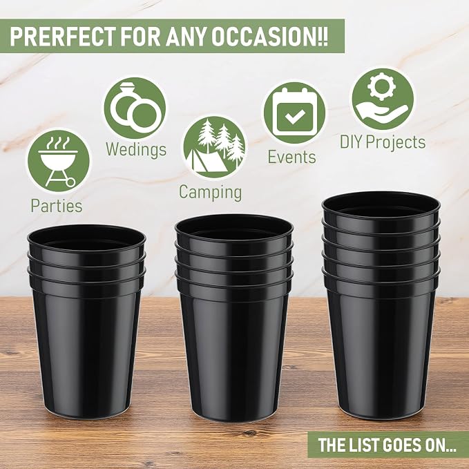 Yungyan 500 Pack 16 oz Stadium Cups Reusable Plastic Cups Blank Drink Stadium - Image 4