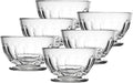 La Rochere Perigord Glass Bowls Set of 6 – Classic French Footed Bowls with Faceted Ribbed Design – Pressed Glass Dessert Cups for, Snacks, Ice Cream, Salad & Elegant Entertaining (17 Oz)