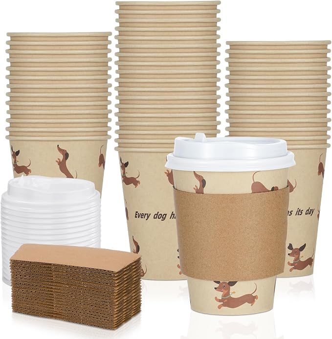 25 Pack 12 oz Disposable Cups Paper Coffee Cups by Unknown