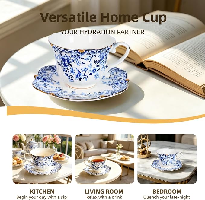 Vintage Floral Tea Cup and Saucer Set - Image 8