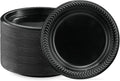 PLASTICPRO 400 PCS Black Plastic Plates Light Weight 7 Inch Plastic Dinner by PLASTICPRO