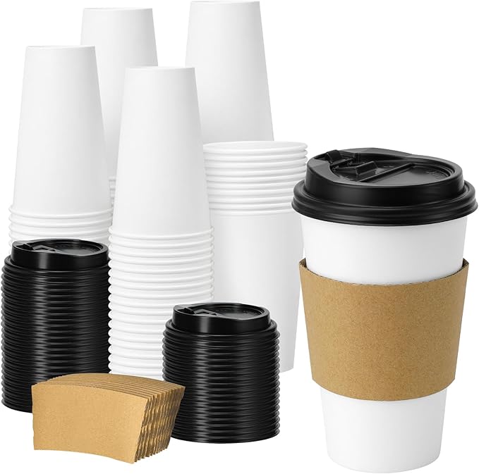 Clawsoff 100 Pack 16 oz Disposable Coffee Cups by BuyNow