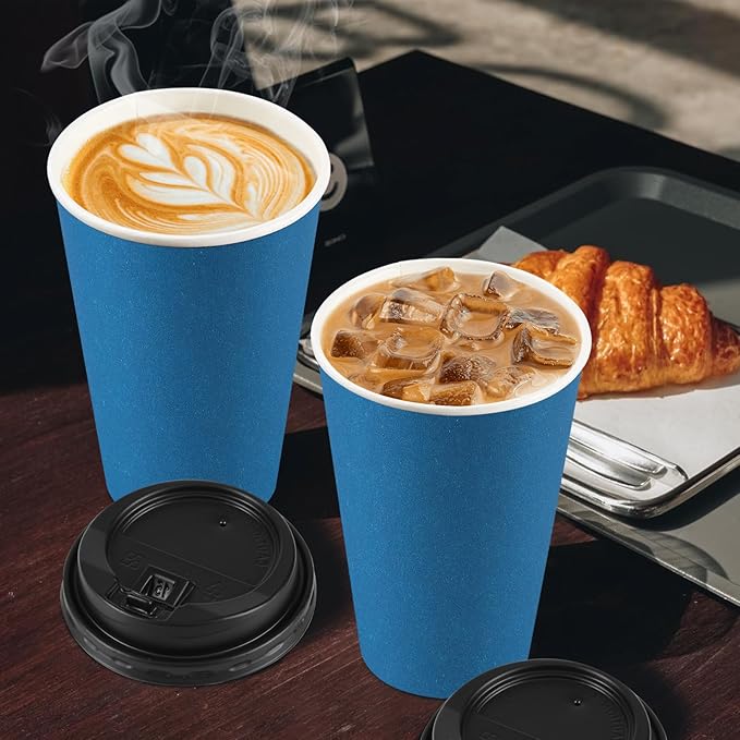 Clawsoff 500 Pack 16 oz Disposable Paper Coffee Cups - Image 6