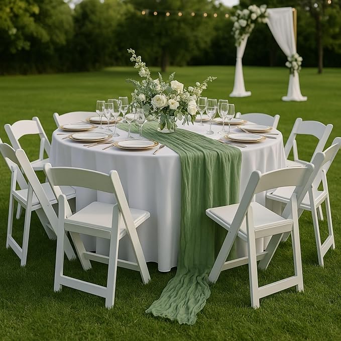 10FT Sage Green Cheesecloth Table Runner – 120 Inch Gauze Table Decor - Image 5