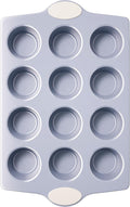 BRONYPRO 12-Cup Ceramic Nonstick Muffin Pan & Cupcake Tin, Cream White | Healthy by Bronypro